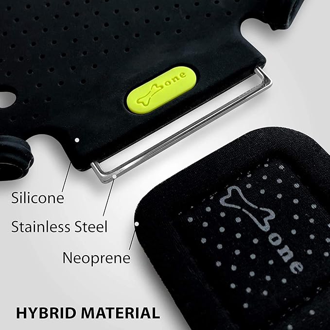 BONE Run Tie, Running Cell Phone Holder, Skin-Friendly & Washable Silicone Sport Armband, Universal Workout Phone Carrier Compatible with Most Smartphone (Gray - Size XL/Arm Size 15.7-21.4")-StrideForce Fitness