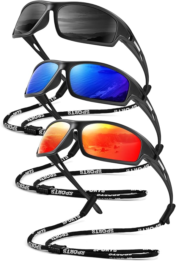 Polarized-Sunglasses-Men Sports Mens-Sunglasses: Sun-Glasses with UV400 Protection for Driving Golf Fishing Running-StrideForce Fitness