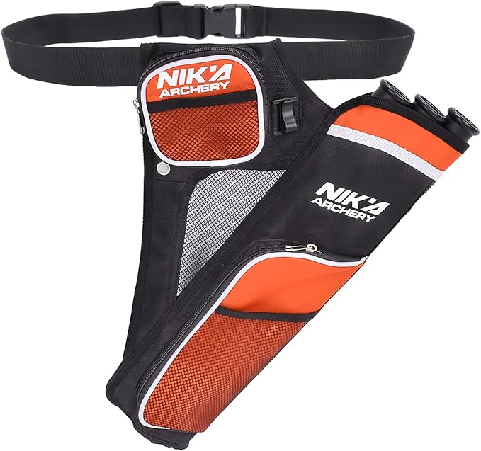 Archery Arrow Quiver Holder, 3-Tubes Hip Quiver Arrow Bag with Adjustable Belt for Youth & Adults Arrows Hunting Target Practicing-StrideForce Fitness
