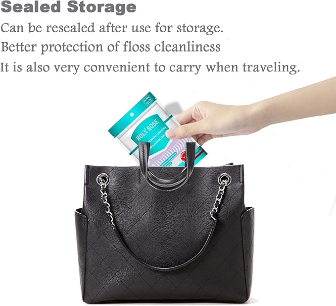 Holy rose Twin Line Dental Floss Picks with Mint Flavor - Dual Cleaning, Adult-Friendly End Toothpicks - 200 Count Flossers is Travel Oral Care Kit Cleaning Tool for Teeth.