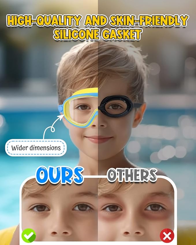 Rantizon Swim Goggles 2 Pack, Wide View Anti Fog&UV Swimming Goggles for Audlt, No Leaking Swim Glasses for Men Women Kids-StrideForce Fitness