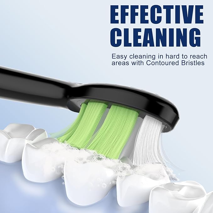 Replacement Heads for Philips Sonicare Diamondclean Sonic Toothbrush Heads Compatible with DiamondClean,FlexCare,C3 G3 W3 C1 C2 G2 Black 8 Pack