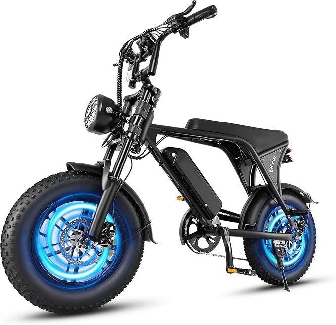 Electric Bike for Adults, Fat Tire EBike, 36V 10.4Ah Removable Battery, 500W Upgrade Motor, 20MPH Commuter Bike, V8 Mini Electric Bicycle for Mountains, Snow, Sand, Road-StrideForce Fitness