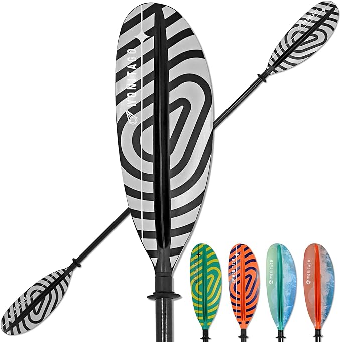 Kayak Paddles with Fiberglass Shaft and Reinforced PP Blade, Floating Adjustable Kayaking Oars, 3 Piece, 220-240 cm/86-94 Inches, 240-260 cm/94-102 Inches-StrideForce Fitness