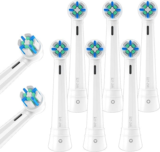 8 Pack IO Replacement Brush Heads Compatible with Oral B iO 2/3/4/5/6/7/8/9/10/Deep Clean Series Electric Toothbrushes, IO Brush Head for Teeth Cleaning (White)