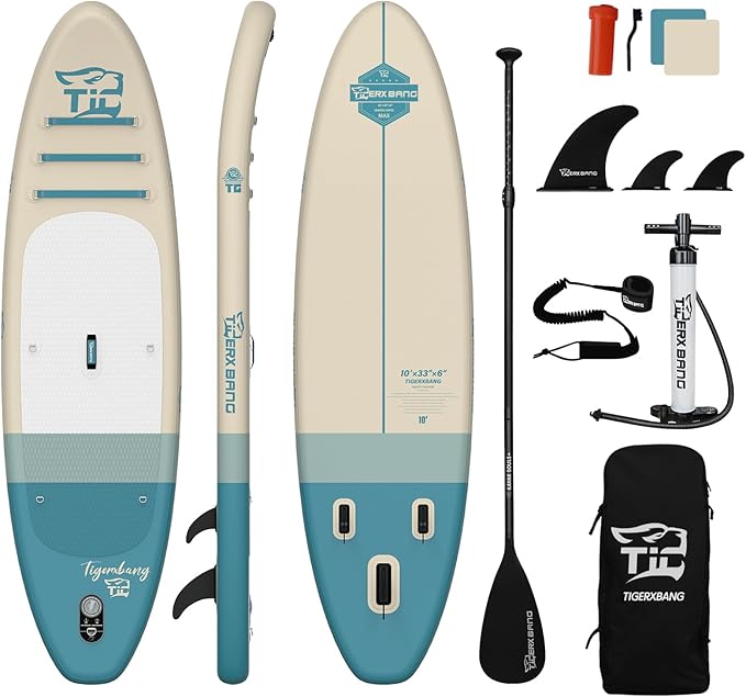 11'6"/11'/10' Inflatable Paddle Board with Complete Accessories, Versatile Premium Paddle Boards for Adults/Youth, Stand Up Paddle Board Polar/Wave/Sunny Wave Collection-StrideForce Fitness