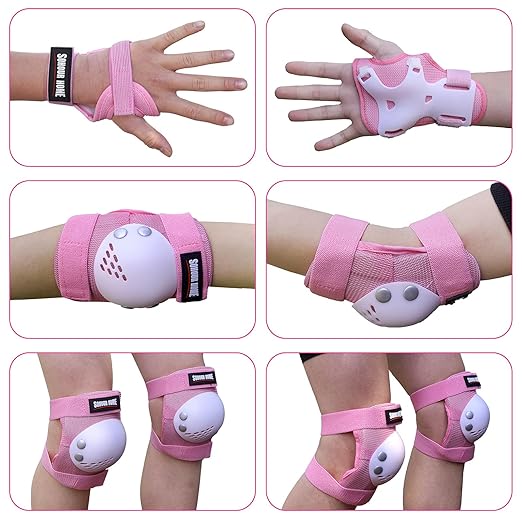 Youth/Kids Knee Pads Elbow Pads Wrist Guards Protective Gear Set for 3-15 Years Child Roller Skates, Skateboard, Cycling, Inline Skating, BMX Bike, Balance Bike, Scooter Riding and Other Outdoor Sports-StrideForce Fitness