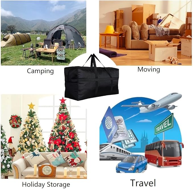 Extra Large Storage Duffle Bag with Zippers and Handles, Big Foldable Duffle Bag for Travel-StrideForce Fitness