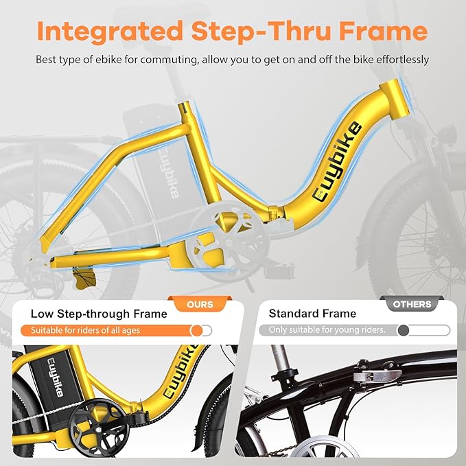 Foldable Electric Bike for Adults, Peak 1000W Brushless Motor 30MPH 70Miles City Commuter Ebike, 48V 20AH Lithium Battery, 20" Fat Tire 7-Speed E-Bicycle with Front Suspension Colourful LCD Display-StrideForce Fitness