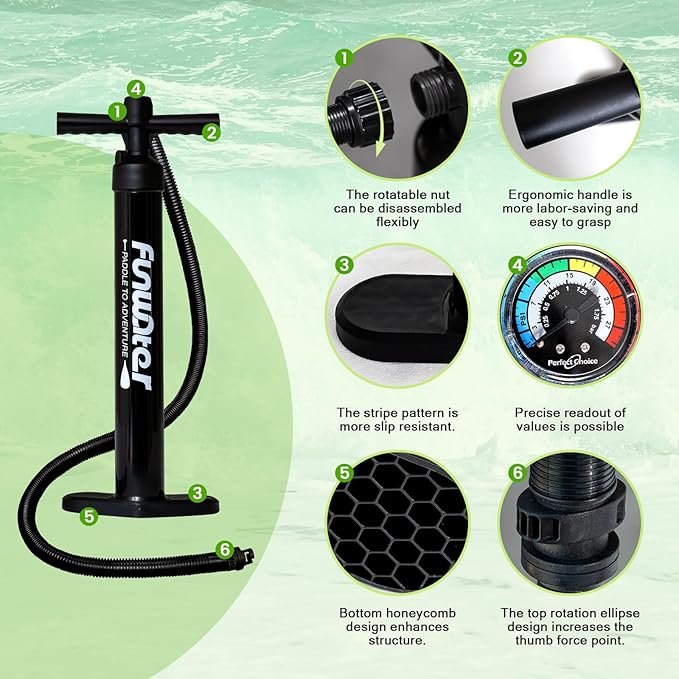 FunWater Inflatable Ultra-Light Stand Up Paddle Board for All Skill Levels with Premium SUP Paddleboard Accessories,Non-Slip Comfort Deck for Youth & Adults-StrideForce Fitness