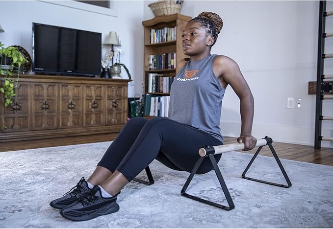 Vita Vibe - USA Made - Wood Large Parallettes Set 18" - 24" Long-StrideForce Fitness