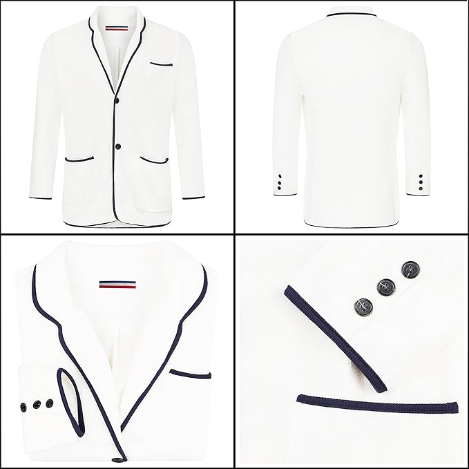 Luxurious Men's Bathrobe, Organic Cotton Terry Towelling Blazer, Leisure Cotton Bath Robe for Pool and beach-StrideForce Fitness