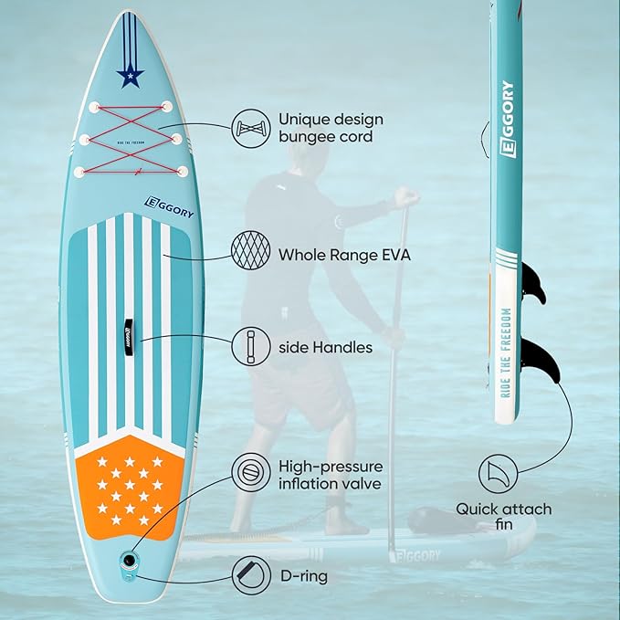 Inflatable Paddle Board,Stand Up Paddle Board Set, Extra Wide SUP Board with Removable Fin, Floating Paddle, Hand Pump, Waterproof Phone Pouch,Traveling Board-StrideForce Fitness