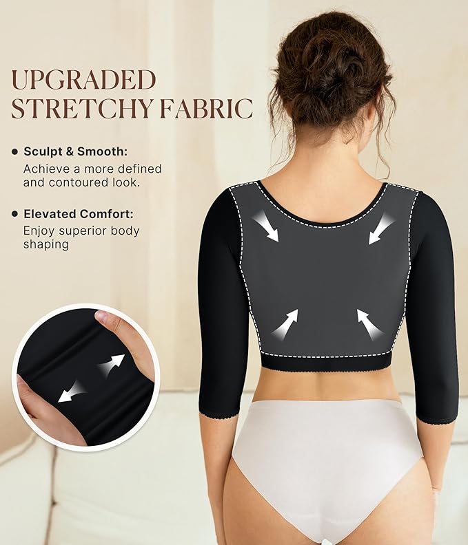 BRABIC Upper Arm Shaper Post Surgical Slimmer Compression Sleeves Posture Corrector Tops Shapewear for Women-StrideForce Fitness