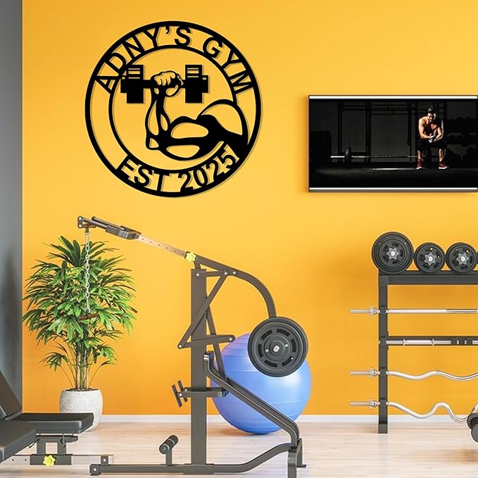 Luxury Personalized Gym Metal Sign, Custom Home Gym Sign, Home Gym Decorations, Gifts for Fitness Lovers, Workout Room Decor, Gym Signs for Home Gym, Christmas Gifts 4-StrideForce Fitness