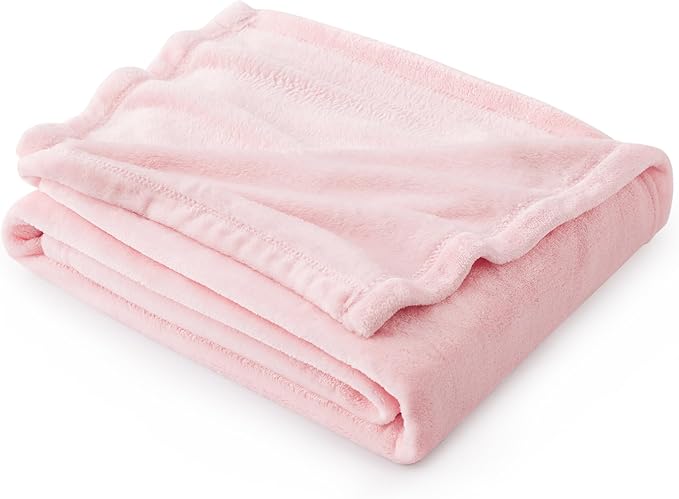 Bedsure Pink Fleece Throw Blanket for Couch - 300GSM Cozy Soft Blankets for Women, Cute Small Fleece Throws for Girls, Pink Home Decor Gifts, 50x60 Inches-StrideForce Fitness