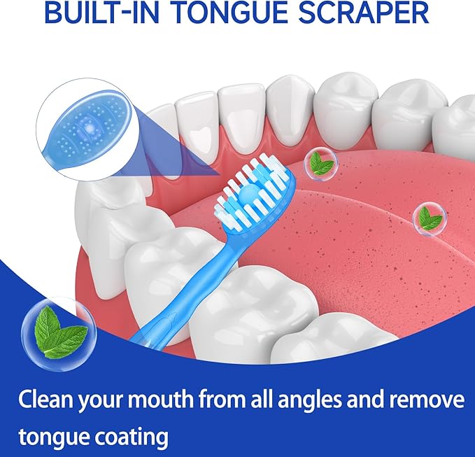 Mini Disposable Toothbrushes with Toothpaste 5 in 1 Portable Individually Wrapped Travel Toothbrush with Toothpaste + Tongue Scraper + Picks+Floss Travel Case (Green Plum Tea, 10)