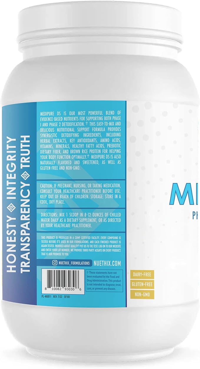 NuEthix Formulations Medipure DS with Rice Protein Phase 1 & 2 Detoxification System, Supplement to Help Support The Body’s Natural Detoxification Process, Chocolate (Non-Caffeinated), 21 Servings-StrideForce Fitness