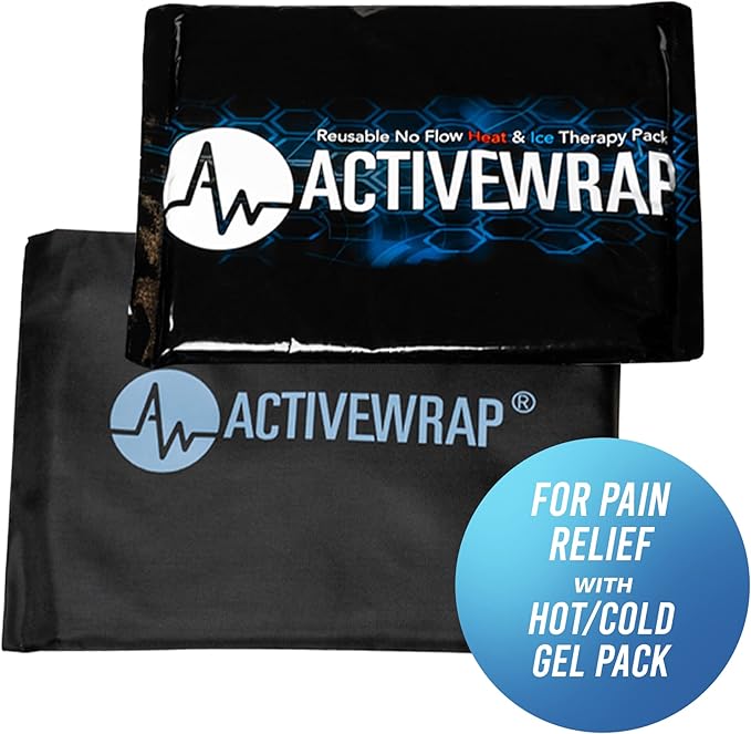 Activewrap Reusable Ice Packs for Injuries - Hot and Cold Gel Compress for Injury Recovery and Pain Relief, Soft, Flexible, Leakproof Pad for Back, Knee, Hip, & Shoulder - X-Large (13 x 10 Inches)-StrideForce Fitness