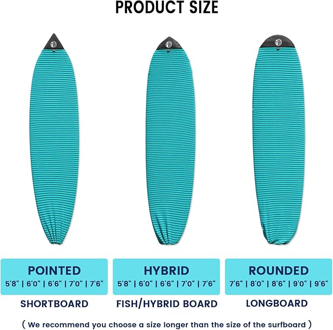 Rokia R Surfboard Sock Cover Quick-Drying Anti-Collision and Durable Surf Sock Cover - Suitable for Protective Bags of Shortboard, Longboard, Fish and HYBRID Board Choose Size & Colors-StrideForce Fitness