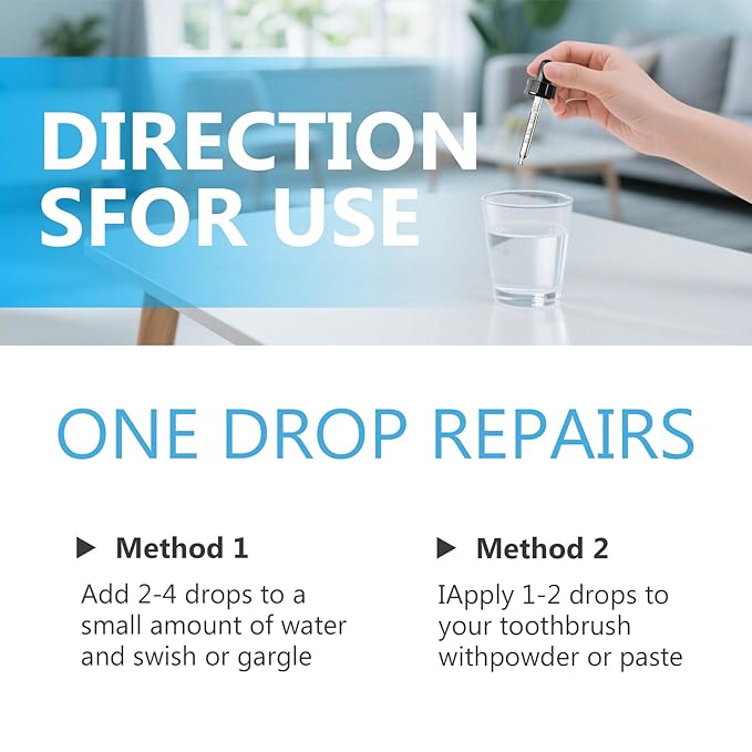 Gum Repair for Receding Gums, 60ml Gum Restore Drops, for Dry Mouth, Stain Removal & Bad Breath Treatment for Adults, Instant Fresh Breath