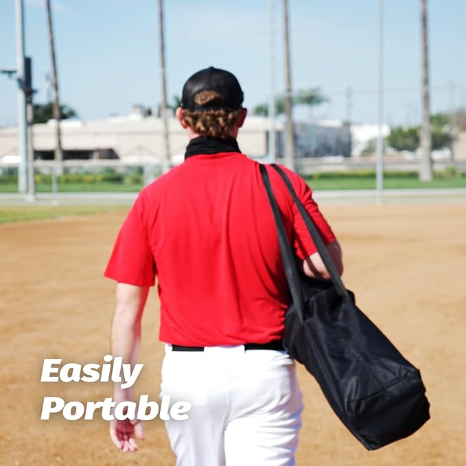 ZELUS Collapsible Barricade Backstop Net 12x9 ft, Net for Lacrosse, Baseball, Basketball, Soccer, Field Hockey and Softball Practice Barrier, Portable Hitting Net for Backyard, Park, with Carry Bag-StrideForce Fitness