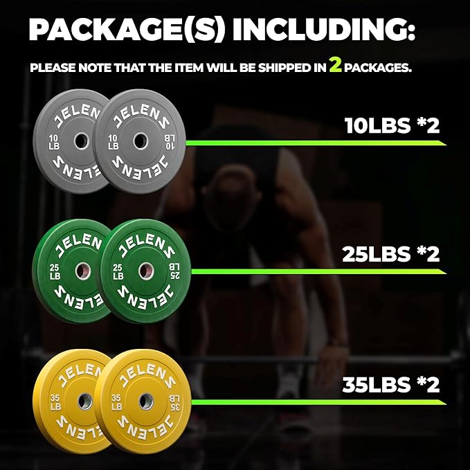 Olympic Barbell Weight Plates Set, 2-Inch Black/Colored Rubber Bumper Plate Weight Set for Strength Training and Weightlifting, Multiple Options-StrideForce Fitness