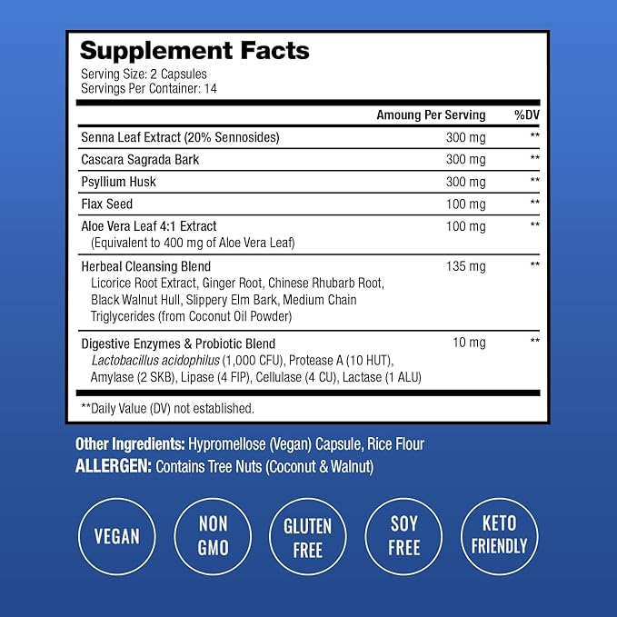 NutraChamps Colon Cleanse & Detox for Weight Loss [14 Day Quick Cleanser] Safe & Effective Formula with Probiotic & Digestive Enzymes for Constipation Relief-StrideForce Fitness