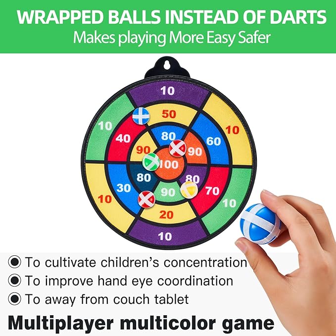 Magnetic Dart Board for Kids-12Magnetic Dart/Sticky Balls Or 2 Toy Gun+40 Foam Dart.Indoor/Outdoor Kids Games and Party Games,Christmas Birthday Gifts Toys for 3-12 Year Old Boys-StrideForce Fitness