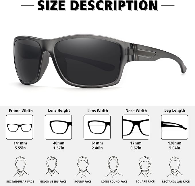 STORYCOAST Polarized Sports Sunglasses for Men Women Unbreakable Frame Cycling Fishing Driving-StrideForce Fitness