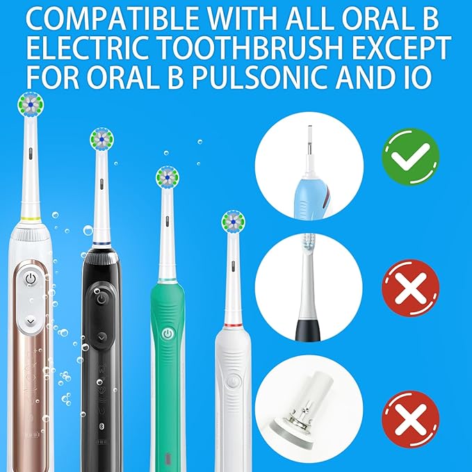 Precision Replacement Toothbrush Heads Compatible with Oral-B - 12 Pack White | DuPont Bristles