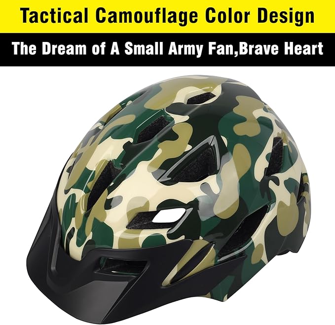 Kids Bike Helmet,Bavilk Kids Boys Girls Bike Helmets with LED Light Detachable Visor Children Youth Teen Multi-Sport for Skating Cycling Scooter Skateboard Adjustable & Lightweight 19.7"-22.4"-StrideForce Fitness