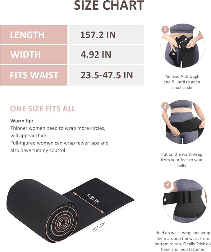 FeelinGirl Waist Trainer for Women Trimmer Belt Waist Cincher Tummy Wrap Plus Size Snatch Me Up Bandage Body Shaper-StrideForce Fitness