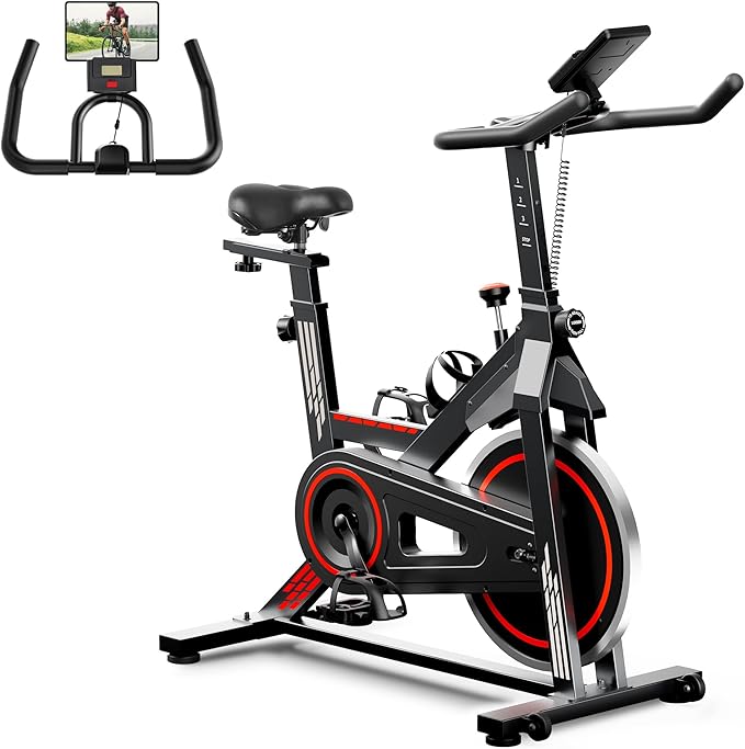 Exercise Bike Stationary Bikes for Home Cycling Bike Indoor Bike with Comfortable Seat Cushion LCD Monitor Silent Belt Drive 300 lbs Weight Capacity Heavy Flywheel-StrideForce Fitness