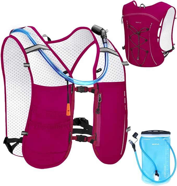 ECOHUB Running Hydration Vest Backpack,Lightweight Breathable Pack with 2L Water Bladder Bag Daypack for Hiking Trail Running Cycling Race Marathon for Women Men-StrideForce Fitness