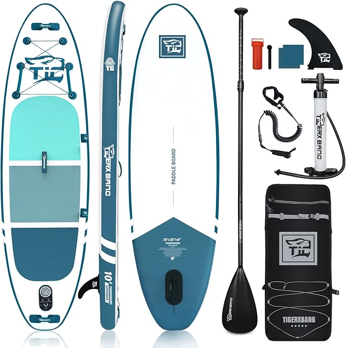 Inflatable Paddle Board with Premium SUP Board Accessories, Allround Paddle Boards for Adults/Kids,Stand Up Paddle Board Defender Collection-StrideForce Fitness
