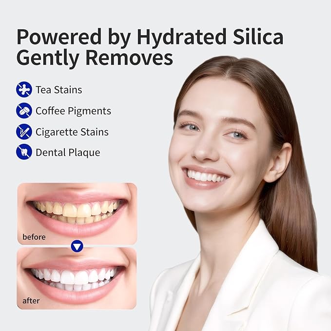 matern'ella Toothpaste for Sensitive Gums, Fluoride & SLS Free, Removing Stains Hydrated Silica, with Probiotics & Xylitol Mint Fresh 4.23 oz Pack of 3