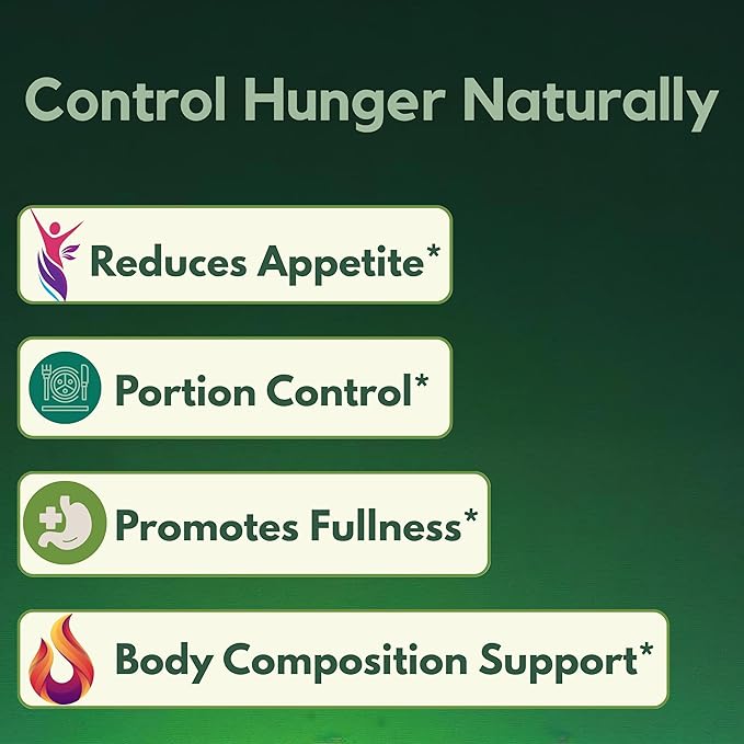 Natural Appetite Support Supplement for Women & Men, Clinically Studied Formula to Help Control Hunger & Cravings Naturally, Support Healthy Hormonal Balance, Holistic Daily Wellness – 60 Capsules-StrideForce Fitness