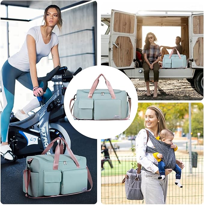 FIORETTO Women's Gym Duffle Bag with Shoes Compartment, 37L Capacity, Ideal for Travel, Gym, Sports, Duffel, Weekender-StrideForce Fitness