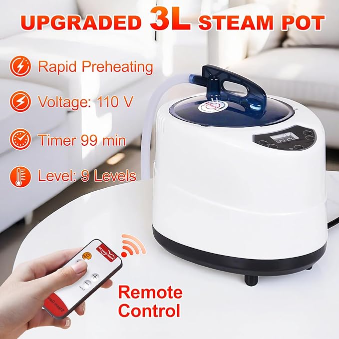 Portable Steam Sauna Box for Home: Full Size Sauna Tent for Personal Spa - Fast Heating Sauna Box with 3L Steamer, Folding Chair, Remote Control, 32" x 32" x 71"-StrideForce Fitness