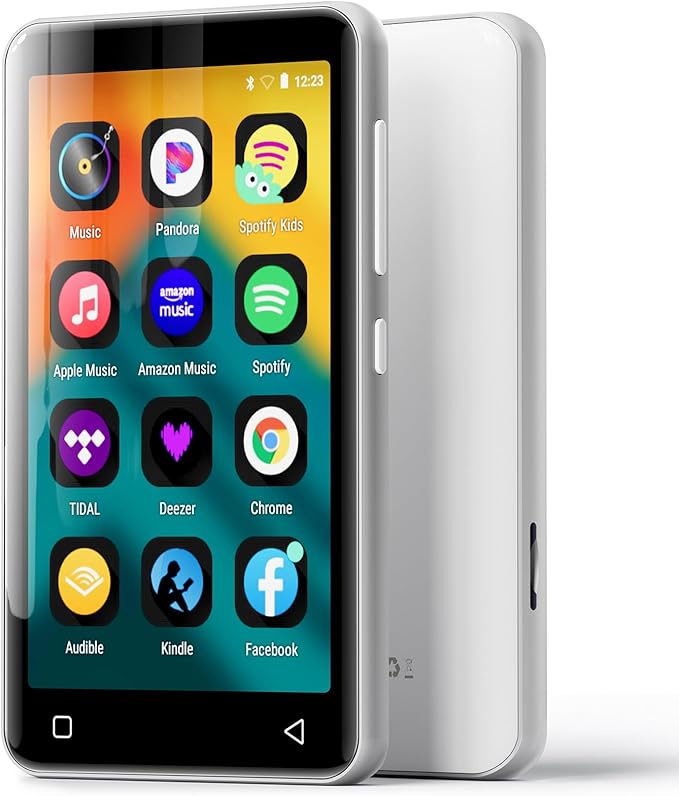 innioasis 80GB MP3 Player with Bluetooth and WiFi, MP3 Player for Kids with Spotify, Spotify Kids, Pandora, Audible, 4.0" Touch Screen Music Player with Parental Controls, Up to 1TB (White+ Silver)-StrideForce Fitness