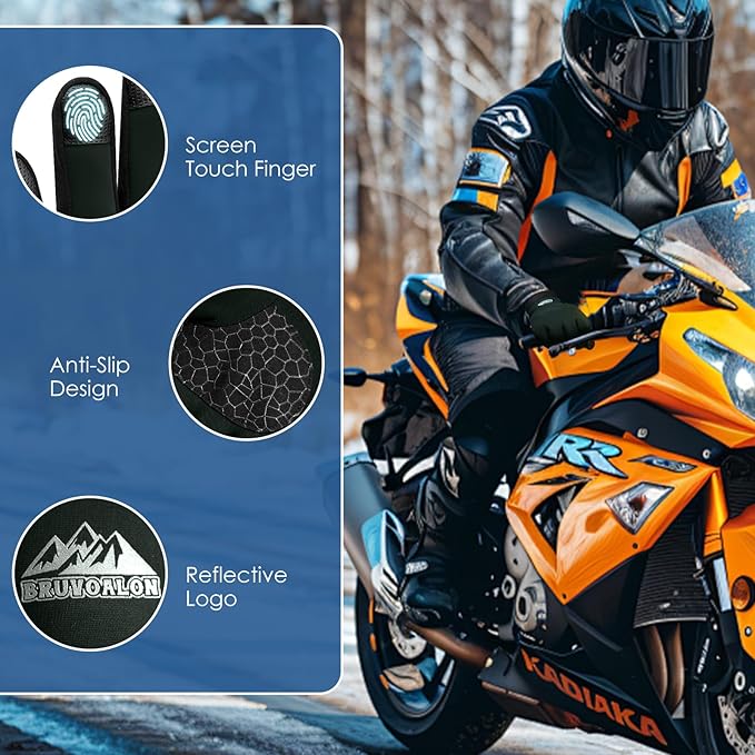 Bruvoalon Winter Gloves for Women & Men, 3M Thermal Insulation, Lycra Fabric, Windproof, Touchscreen, Anti-Slip, Cold Weather-StrideForce Fitness