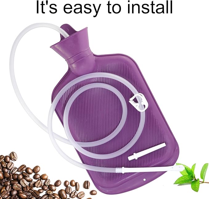 Enema Bag Kit with 5ft Hose Coffee Enemas at Home Water Shower Douche Colon Detox Cleanse Kit with Tubing, Tips, Clamp and Hook-StrideForce Fitness