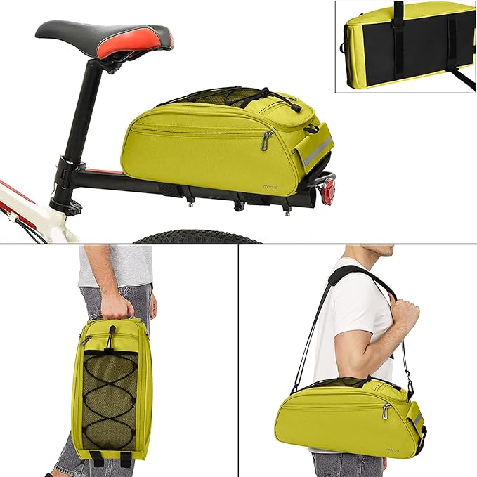 MOSISO Bike Rack Bag, Waterproof Bicycle Trunk Pannier Rear Seat Pouch Cycling Bike Carrier Backseat Storage Luggage Saddle Shoulder Bag-StrideForce Fitness