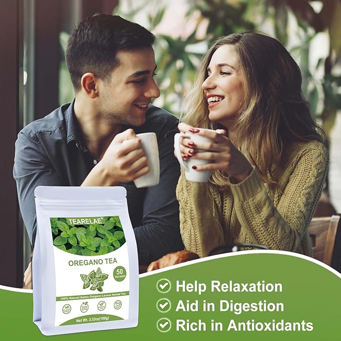 TEARELAE - Oregano Tea Bags - 50 Count - Premium Natural Oregano Leaves - Aid in Digestion, Rich in Antioxidants - Non-GMO - Caffeine-Free-StrideForce Fitness