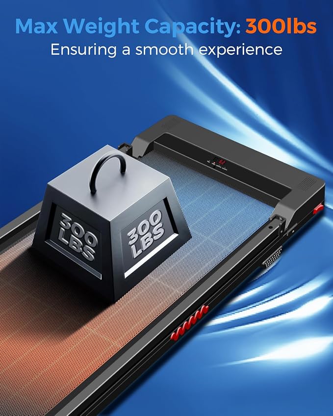 Portable Foldable Treadmills for Home, Small Folding Treadmill for Home Office with 300 LBS Capacity, Walking Running Exercise Electric Compact Treadmill with LED Display-StrideForce Fitness