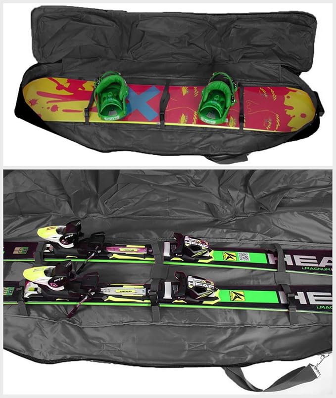 UNISTRENGH Padded Snowboard Bag With Wheels - Travel Bag for Single Snowboard and Snowboard Boots,Helmet,Clothes-StrideForce Fitness