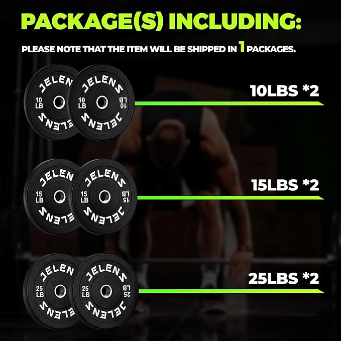 Olympic Barbell Weight Plates Set, 2-Inch Black/Colored Rubber Bumper Plate Weight Set for Strength Training and Weightlifting, Multiple Options-StrideForce Fitness