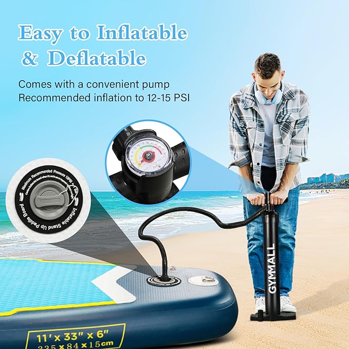 Paddle Board, Inflatable Stand Up SUP Paddle Boards for Adults & Youths of All Skill Levels, Wide & Non-Slip Deck Design Blow Up Paddleboards with Premium Accessories & Storage Bag-StrideForce Fitness