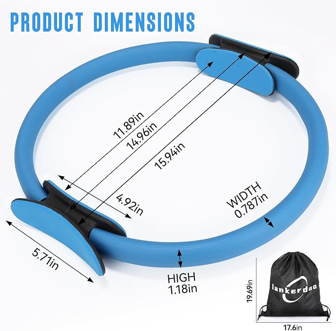 Pilates Ring Fitness Circle 14" Yoga Rings Magic Circle with Dual Padded Handles for Toning Arms, Thighs/Legs & Core，Home Exercise Equipment ﻿-StrideForce Fitness